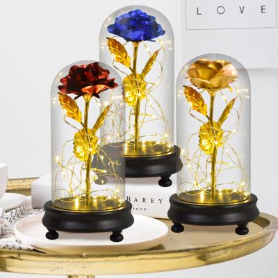 China Eternal Preserved Mother Valentine Day Gifts of Rose Eternal Artificial Flowers In Angel Glass Cover Wedding Christmas Eternal Flower for Her for sale