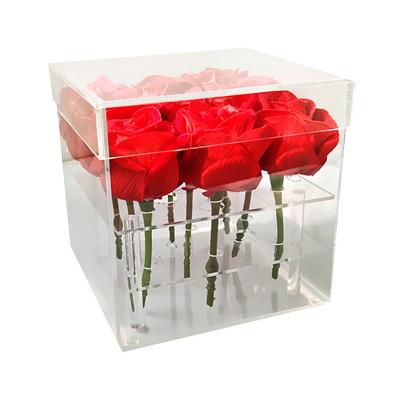 China Valentine Day Gifts Professional Manufacture Real Big Beautiful Preserved Rose In Clear Acrylic Gift Box for sale