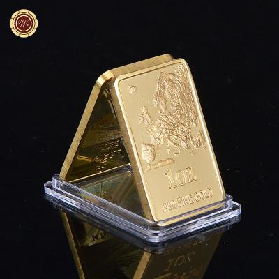 China Wholesale Nice Europe Wr Souvenir 1oz .999 Fine Gold Bars Metal Craft Ingot Bar With Clear Frame for sale