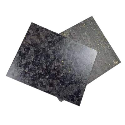 China Marble Effect Forged Composite Carbon Fiber Sheet with Copper Powder and Golden Foil for sale