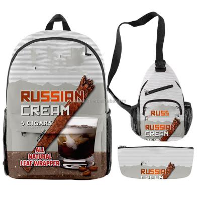 China NEW waterproof 3pc schoolbag set russian backwood casual cigar bag rucksack rucksack set cream bags for sale