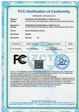 FCC - Yongkang Kangshi Industry And Trade Co., Ltd.