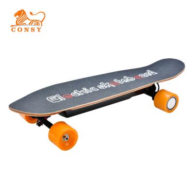 China Wooden Hub Motor 4 Wheels Brushless Amplified Cheap Electric Skateboard 24V 200w for sale