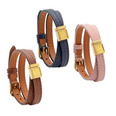 China 24k Gold Fashion Series Design Traditional Pure Leather Bracelet (0.15g Gold Foil) for sale