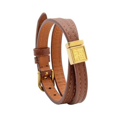 China Traditional handmade leather bracelet gold jewelry accessories for valentines day for sale