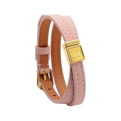 China Traditional Female Jewelry 24K Gold Foil Leather Bracelet For Mothers Day for sale