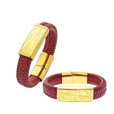 China 24 Traditional Wholesale Custom Pure Gold 0.15g Gold Sheets With Leather Band for sale