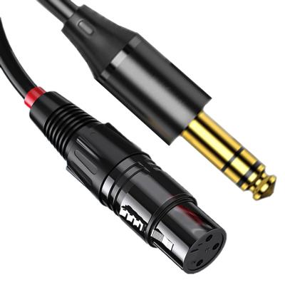 China Microphone Gold Plated 6.35mm TRS Audio Jack To XLR DMX Cable for sale