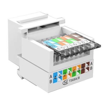 China ABS Cat5e Toolless Module Modular Ethernet Trapezoidal RJ45 Cat5e Jack Toolless For Wall Plate White for sale