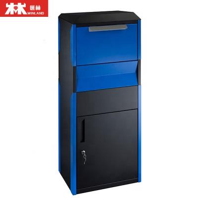 China Home Standing Parcel Drop Box With Anti Theft Device For Parcel Delivery Metal Parcel Box Modern Mail Box for sale