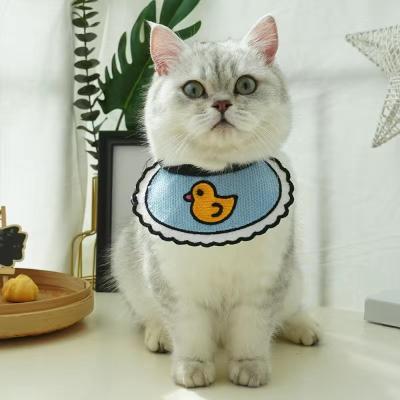 China Pet Outwear Pet Bib Wholesale Can Be Customized Cute Text Dog Cat Bib Cartoon Design Embroidery Pattern Pet Drool Towel for sale