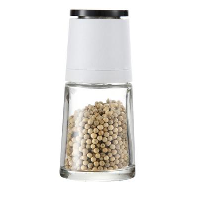 China 120ml Kitchen Manual Spice Grinder Rose Salt Pepper Grinder Adjustable Glass Grinder for sale