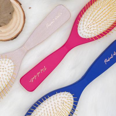 China Sustainable Manufacturer Customized Pet Wooden Massage Brush Dog Hair Removal Brush With Long Pins for sale