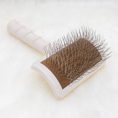 China Wholesale Custom Logo Cat Dog Grooming Slicker Brush Deshedding Comb Long Pin Pet Hair Brush Cat Viable Factory for sale