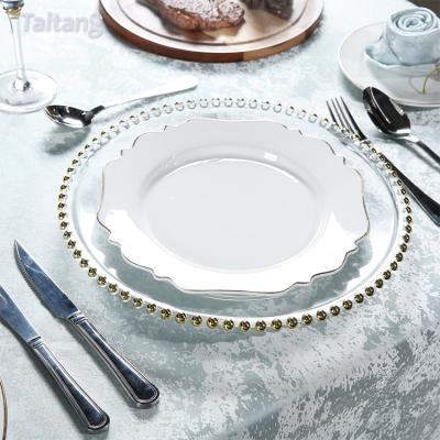 China Sustainable Wholesale Hotel Ceramic Dishes Wedding Party Plates Luxury Tableware Sets for sale