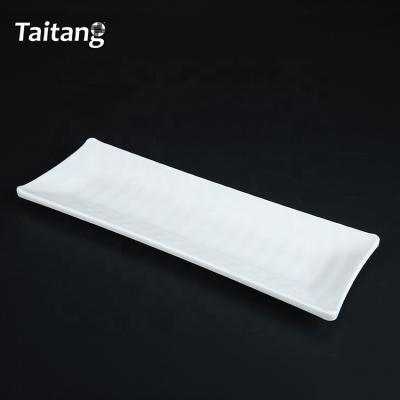 China Viable Wholesale Melamine White Rectangular Refreshment Dish for sale