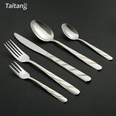 China Sustainable Type And Stainless Steel Metal Flatware Sets Type Cutlery Flatware Set for sale