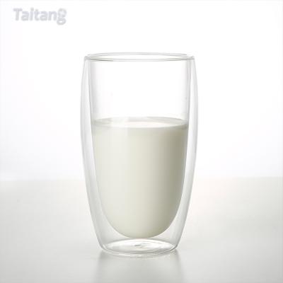 China Wholesale Stocked Insulate Mug Milk Coffee Mug Drinkware Double Wall Glass Cup for sale