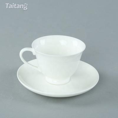 China Restaurant Cafe Coffee Sustainable Tea Cup And Saucer Set White Tea Cup Sets Coffee for sale