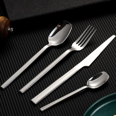 China Durable High Quality Modern Heavy Duty Stainless Steel Long Handle Bulk Handle Salad Fork Set Long Knife, Fork And Spoon Dinner Spoon for sale