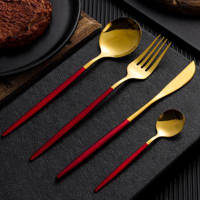 China Viable Hot Selling Amazon Stainless Steel Cutlery Sets 304 Household Restaurant Flatware Set Jieyang High Quality Cutlery for sale