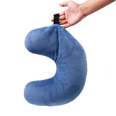 China Travelsky PORTABLE microbead pillow Customized Logo Particle Microbeads Neck Support Travel U Shaped Pillow for sale