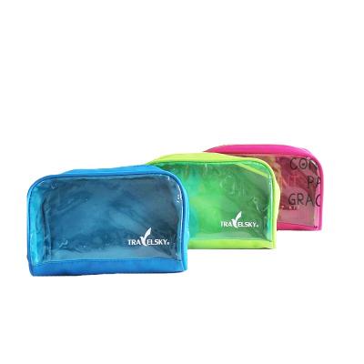 China Hot Selling Large Capacity Color Makeup Bag Custom Logo Toiletry Bag PVC Cosmetic Bag For Women for sale