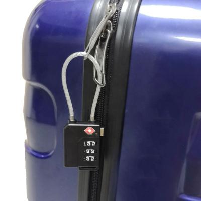 China Customized Travelsky 2021 Newest Tsa Approved Adjustable 3 Digit Combination Cable Luggage Locks for sale