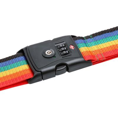 China Travelsky Logo Eco-friendly Travel Tsa Luggage Strap Custom Made Lock Travel Accessories Luggage Strap With Tsa Lock for sale