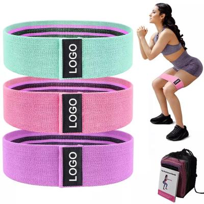 China Fitness Exercise Wholesale Custom Logo Set of 3 Fitness Yoga Exercise Elastic Band Booty Resistance Bands Bandas de resistencia do montante loop for sale