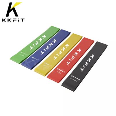 China Gym Fitness Workout Bands KKFIT Custom Printed Fitness Pull Up Assist Exercises Leg Loop Latex Resistance Bands for sale