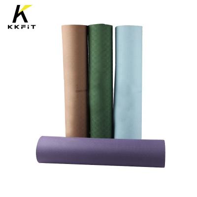 China Non-slip KKFIT Wholesale Custom Logo retrievable non-slip thickening easy travel folding fitness exercise TPE yoga mat for sale