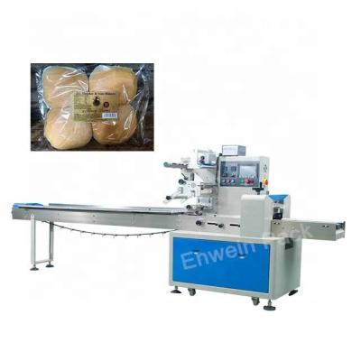 China Food Burger Roll Flow Packing Machine Bread Food Wrapping Machine for sale