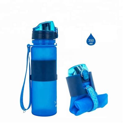 China 350ML/12oz workable with transparent bottle of Flip Lid Folding Silicone Water for sale