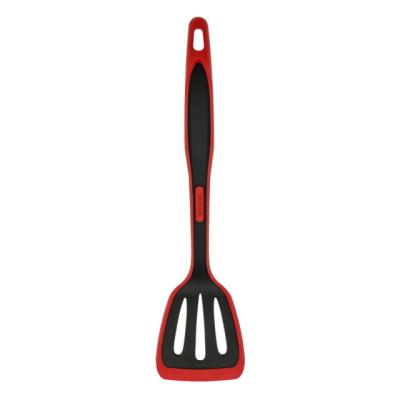 China Non Sustainable Heat Resistant Silicone Slotted Stick Shovel BPA Free Cookware Food Grade Slotted Turner for sale