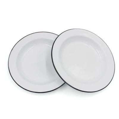 China Sustainable Hot Selling White Deep Round Enamel Plate Dish Splint for sale