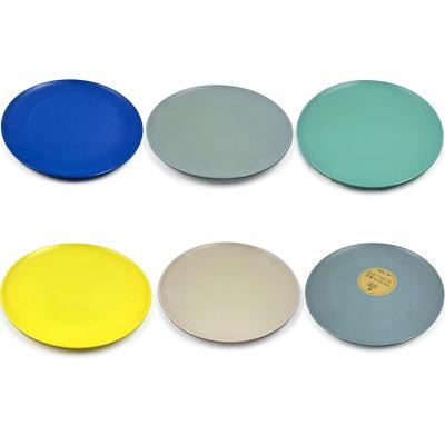 China Hot Sale Round Biodegradable Factory Customized Color Eco - Friendly Biodegradable Bamboo Fiber Plate for sale