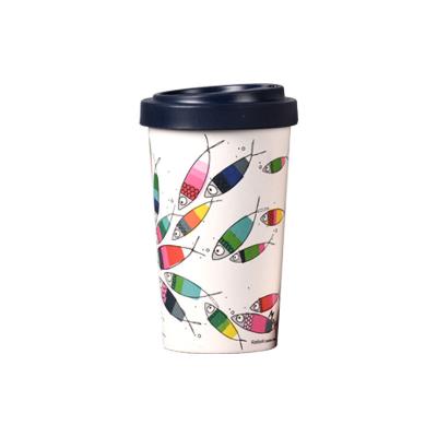 China Techome Sustainable Factory Customized Biodegradable Bamboo Fiber Cup Pattern Cartoon Bamboo Coffee Mug for sale