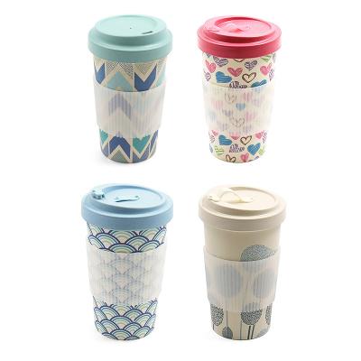 China Sustainable Biodegradable Bamboo Fiber Mug With Lid for sale