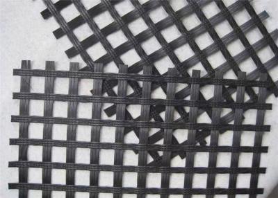 China Coated Bitumen 50kN Biaxial Glass Fiber Geogrid for sale