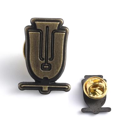 China Promotional Gifts Badge Manufacturer OEM ODM Branded Logo Lapel Pin Badge Customized Antique Brass Metal for sale