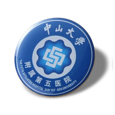 China Magnet Pin Round Metal Resin Epoxy Logo Custom Security Nickel Free Pin Badge Button for sale