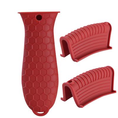 China Durable Hot Silicone Grip Holder Pot Grip Sleeve Sleeve Rubber Cover Insulated Handle for sale