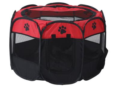 China Oxford Outdoor Octagonal Detachable Cover Bag Carrier Pet Barrier Pet Fence Portable Folding Dog and Cat Fence Tent for sale