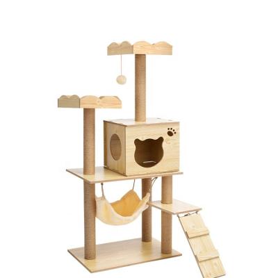 China Sustainable Cheap Custom Eco - Friendly Material Wooden Cat Tree for sale