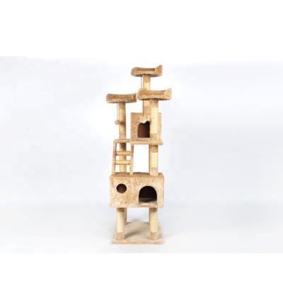 China New Arrival Sustainable Product 80*50*173 Cm Faux Fur Cat Tree for sale