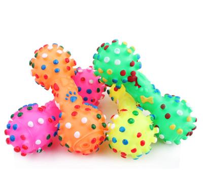 China 2019 New Sustainable Gadgets Candy Color Durable Silicone Dumbbell Dog Chewing Toy for sale