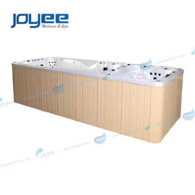 China JOYEE Balboa Double Zone Acrylic High End Acrylic Swim Spa Outdoor Endless Hot Tub Pool for Train and Exercise for sale