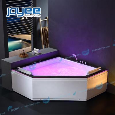 China Factory Wholesale Double Side Skirt (Straight Skirt) Acrylic Hot Tub JOYEE With Air Faucet Set Luxury Bathroom Tubs Bubble Massage Whirlpool Bathtub for sale