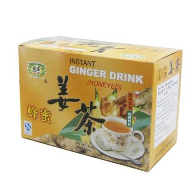 China Tea Drinks OEM Ginger Tea Instant 18gx10sachets/box Honey Ginger Drink for sale